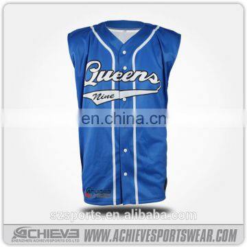 custom stripe sleeveless baseball jersey/baseball clothing