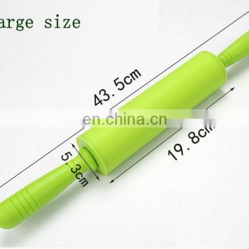 Large size 43.5cm plastic handle silicone kneading dough rolling pin