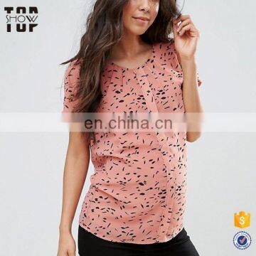 Ali expres china suppliers maternity clothes with print design nursing maternity shirt