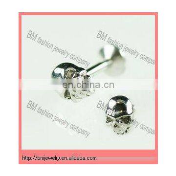 Fashion cool skull lip ring stainless steel body piercing jewelry