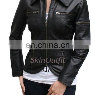 fashion leather jacket for women