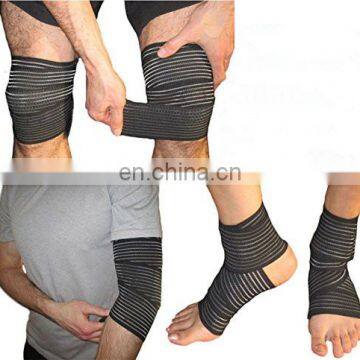 Black Elastic Knee Compression Bandage Wraps