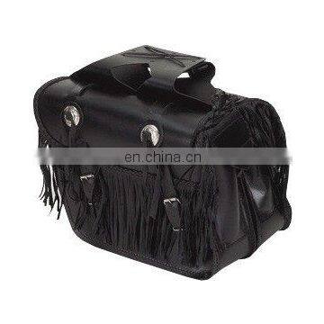 HMB-4025A LEATHER MOTORCYCLE SADDLE BAGS SET FRINGES STYLE