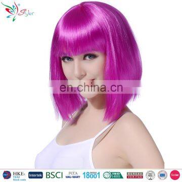 2016 Party time wholesale synthetic bob style cheap colorful party wig