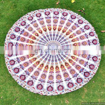 Hippie Mandala Round Beach Throw Bohemian Hippie Indian Handmade Table Cover Wall Hanging Beach throw Yoga Mat Tapestry Art