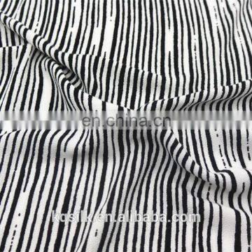 Comfortable soft stripe t-shirt zebra printed 100% crepe viscose fabric for shirts and blouses