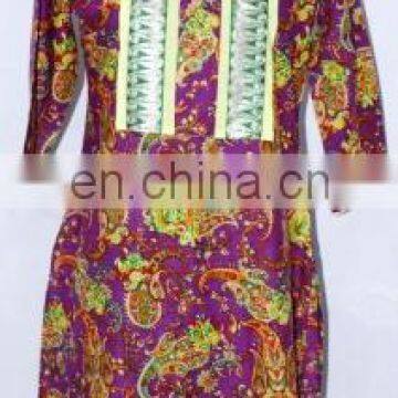 Women Ethnic Stylish Balck Color Printed Cotton Designer Kurta photo-2