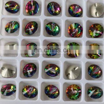DZ-3119 Pointed Sew on Rivoli Glass Buttons for Clothing photo-4