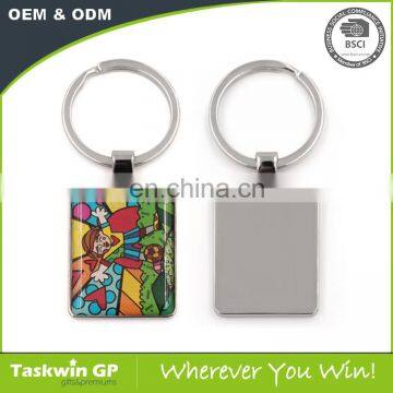 Factory Supply CMYK Printed With Epoxy Metal Keychain photo-5