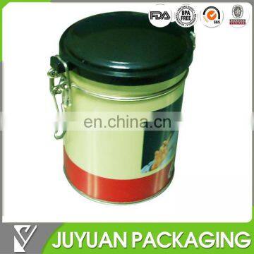 coffee tin box with air-tight plastic lid wholesale,coffee tin jar