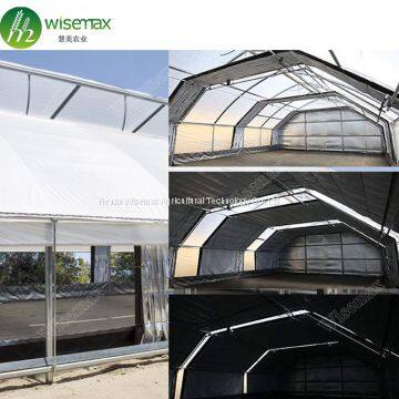 Easily installed galvanized steel frame fully automated light deprivation greenhouse