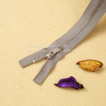 #3 #4 #5 #8 Metal Brass Zipper With Light Golden Platinum Teeth Close End photo-4