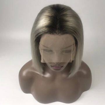 Handmade Full Lace Wig 100% Natural Human Hair Ombre Color photo-3