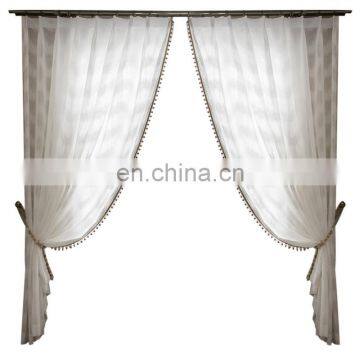 The New Nordic Solid Color Thick Clipped Pom Pom Voile Curtains Sheer Linen photo-4