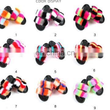 New Women's Fur Slippers Ladies Home Fake Fox Fur Flip Flops Slides Sandals Female Cute Fluffy photo-3