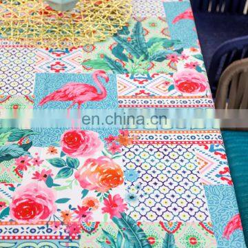 China Supplier Flamingo Printed Cotton Linen Dining Table Cloth Custom Tablecloth for Party Hotel Home photo-4