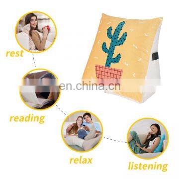 Wholesale Cartoon Design Soft Triangle Wedge Bolster Cushion Pillow Bed Reading Backrest Cushion For Sofa Office Chair photo-6