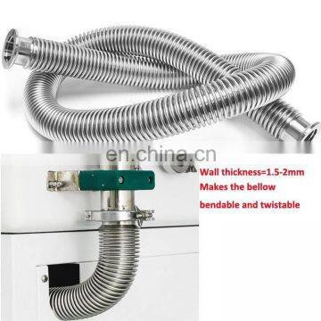 KF-16 Flexible Flange Hose Vacuum Fitting SS304 500mm Bellow Hose 1000mm Vacuum Hose