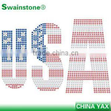 1012C Custom America iron on rhinestud, China manufacturer iron on America rhinestud, factory price iron on rhinestud America