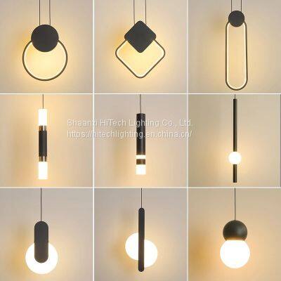 Novelty Nordic Led Pendant Lights For Living Room Bedroom Bedside Bar Wall Decor Lighting Geometry Hanging Lamps Kitchen Fixture