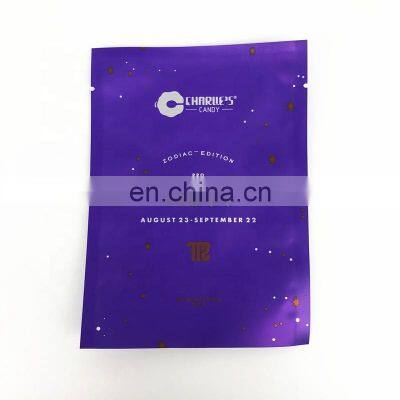 Customized Printed Laminated Mylar 3 Side Seal Bag Flat Plastic Snack Packaging Bag Smell Proof Flat Plastic Bag photo-3