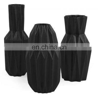 Nude Color Hand Painted Geometric Design Shape Ceramic Vase Floor Porcelain For Home Decoration photo-4