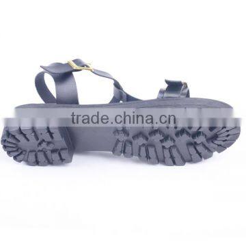 Barefoot Low Price Ladies New Design Double Golden Buckles Flat Barefoot Ankle Sandals photo-6