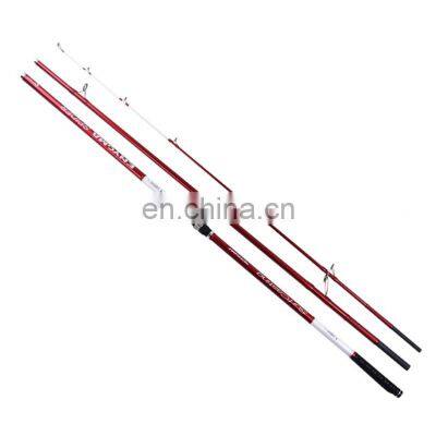 Amazon 4.2m Lure Weight 100-200g KW&CR Guide Ring Pure Carbon Beach Fishing Poles Red Color Surf Casting Rod photo-1