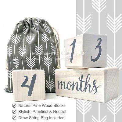 Wood Milestone Age Blocks, Baby Age Photo Blocks Baby Shower Gift and Keepsake photo-2