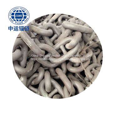 84mm Black Painted floating wind power platform  studless link anchor chain