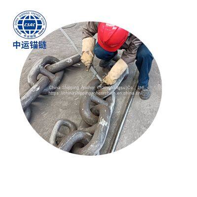 64mm Black Painted floating wind power platform  studless link anchor chain