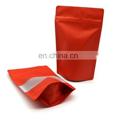 Customized Printing Plastic Zipper Clear Window Flat Bottom Bags For 250g 500g 1kg Coconut Flour Food Packaging Bag