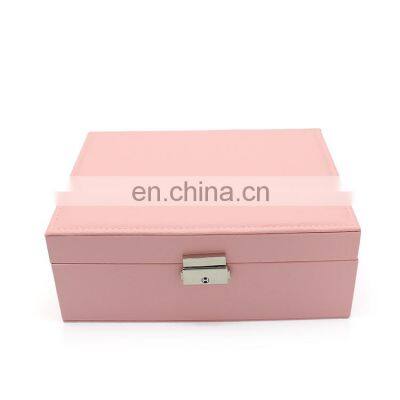 Fashion classic luxury Wholesale Custom Jewelry Box large capacity cosmetics box portable PU jewelry storage box