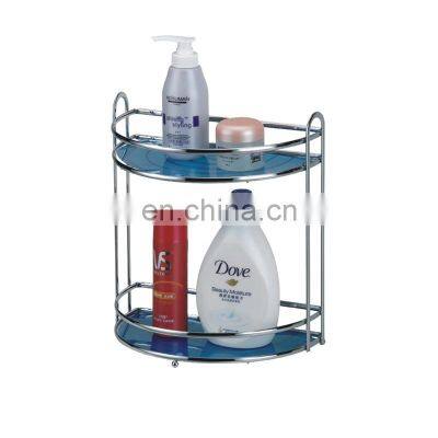 2L semi-circle stainless steel hanging shower bathroom shelf double tier bathroom storage rack