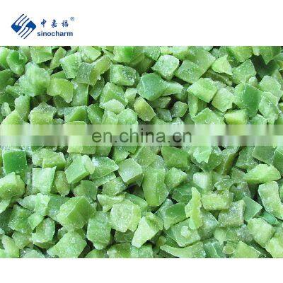 Sinocharm BRC A Approved Fresh IQF Frozen Green Pepper Dice Green Bell capsicum Cube