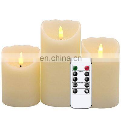 Bullet Wick Flickering Remote Swirling Glitter Pillar Flameless & Led light Candles