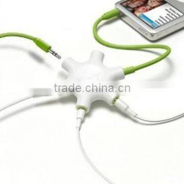 6 way headphone music share splitter