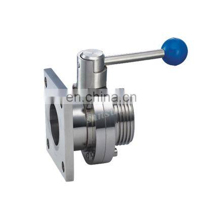 Hygienic butterfly valve manufacturer 304/316L DN100 single flange butterfly valve