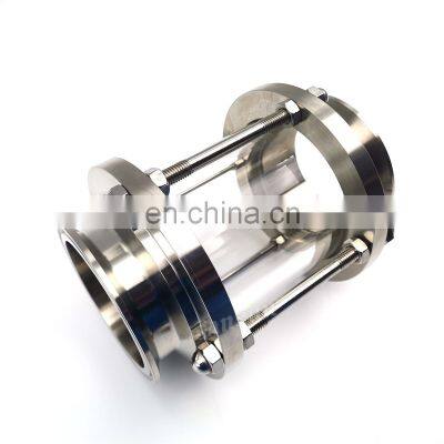 Stainless Steel Sanitary Triclamp Straight Tubular Sight Glass With Protection Shield