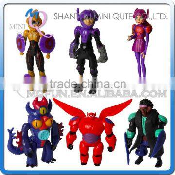 Mini Qute 6 in 1 America Hot Selling cartoon model big hero 6 baymax action figures kids collection educational toys NO.BH011