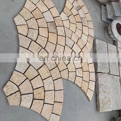 indian sandstone small scale garden outdoor drive way outside tiles and circular road slab curved paving sand stones