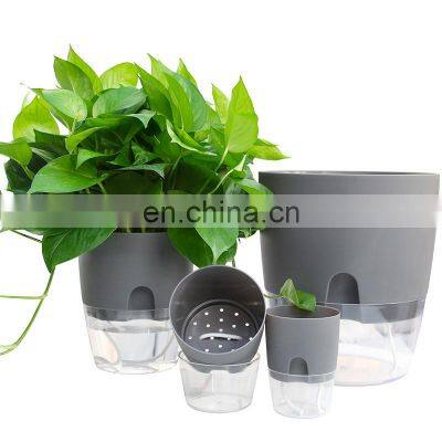 Wholesale Plastic Flower Pot Smart Planters Planter Plant Flowerpot Transparent Automatic Self Watering Pots For Indoor Plants