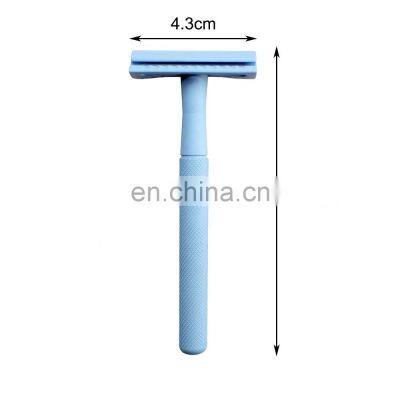 ECO-Friendly Customized Logo Blue Double Edge Metal Safty Blade Womens Safety Shave Razor photo-4