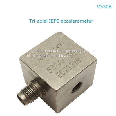 V530A miniature Tri-axial IEPE accelerometer,vibration sensor