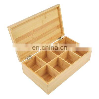 Large Wooden Tea Organizer Box 8-Slot 100% Handmade Craft Eco-Friendly Natural Decor photo-3