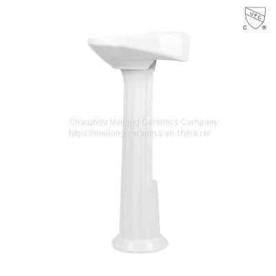 CUPC Bathroom 30 Inches 77cm Rectangle Ceramic Pedestal Sink With Backsplash photo-4