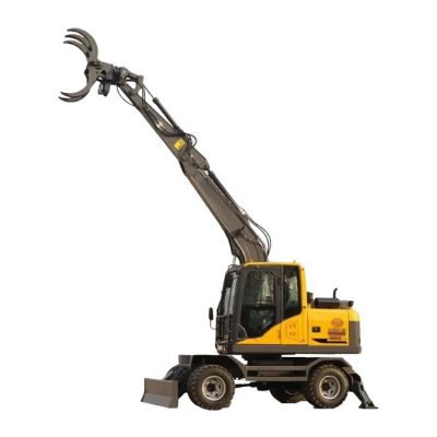 Grab wooden objects Excavator grabs wooden objects Hydraulic rotation 360 ° freely rotating wood gripper