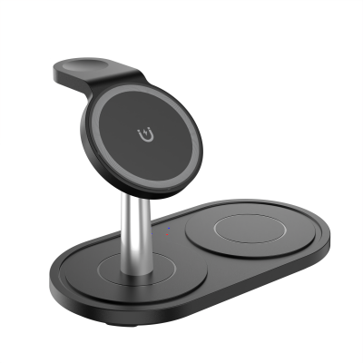 Magnetic 3-in-1 Wireless Charger for Smart Phone Smart Watch Earphones Power Bank & Station with holder