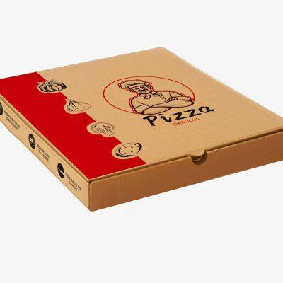 Hot Sell Corrugated Paper Pizza Box Custom Logo Biodegradable Cardboard Takeaway Pizza Box photo-5