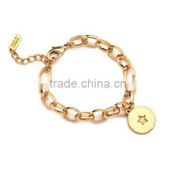 Fashion Gold Plated Bracelet Women, Stainless Steel Star Bangle Bracelet